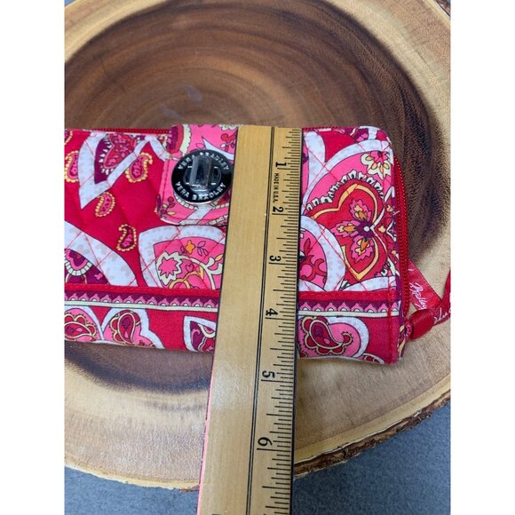 Vera Bradley Lg Turn Clasp Wallet 7.5"x4.5" Bill Coin ID CC Zipper - Picture 7 of 8